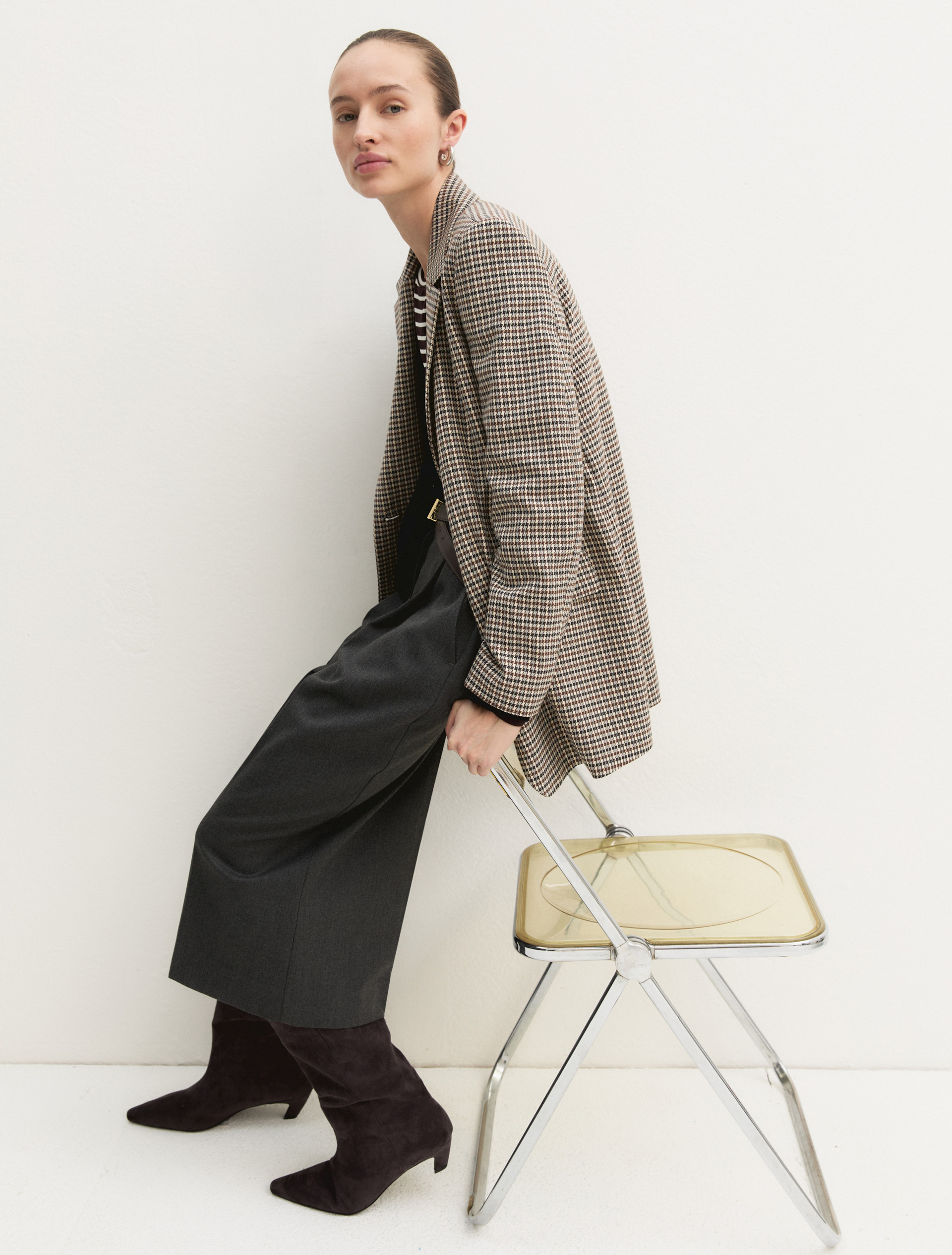 Blazer dritto in tessuto stretch - BIANCO LANA - Emme - 4