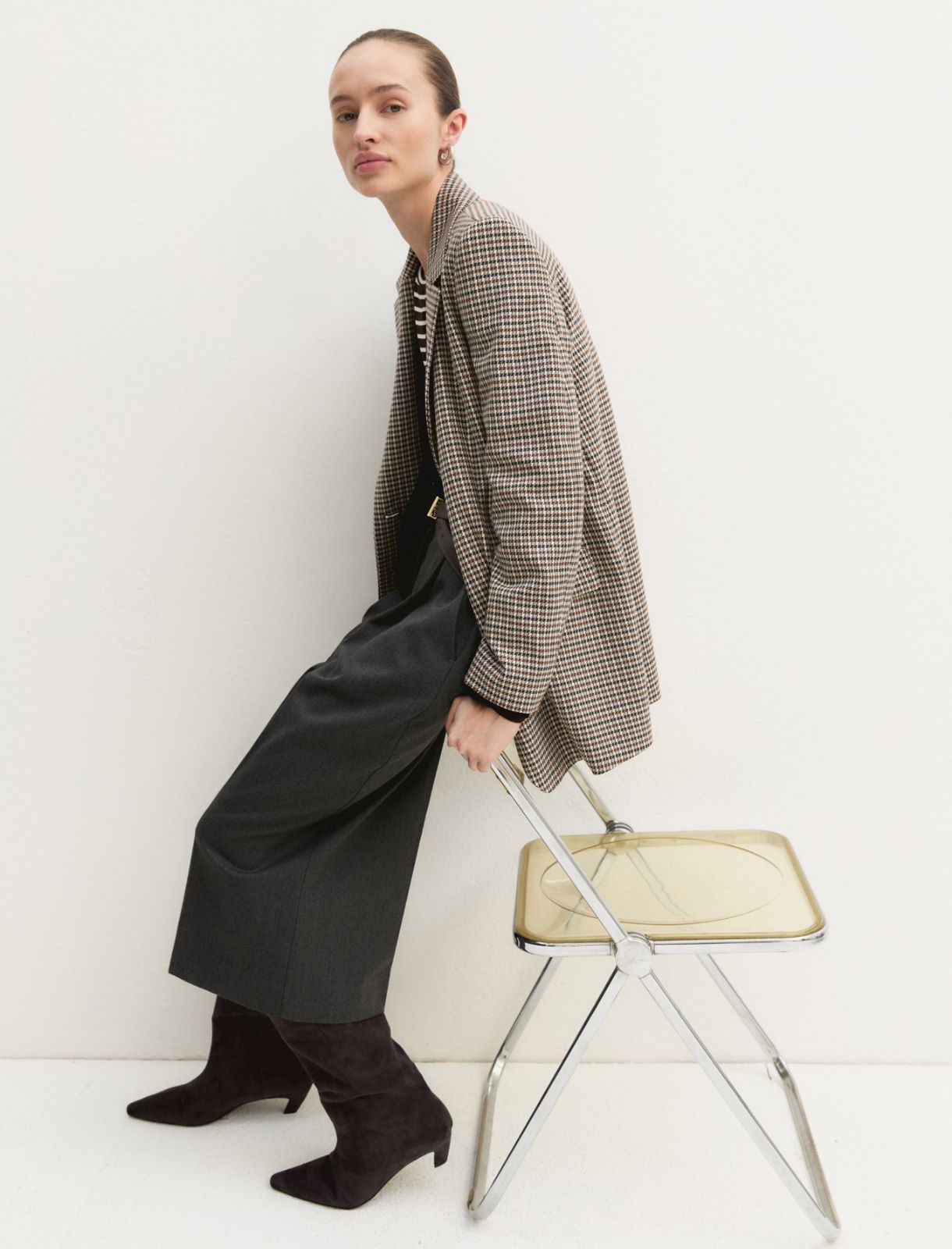 Blazer dritto in tessuto stretch - BIANCO LANA - Emme - 4
