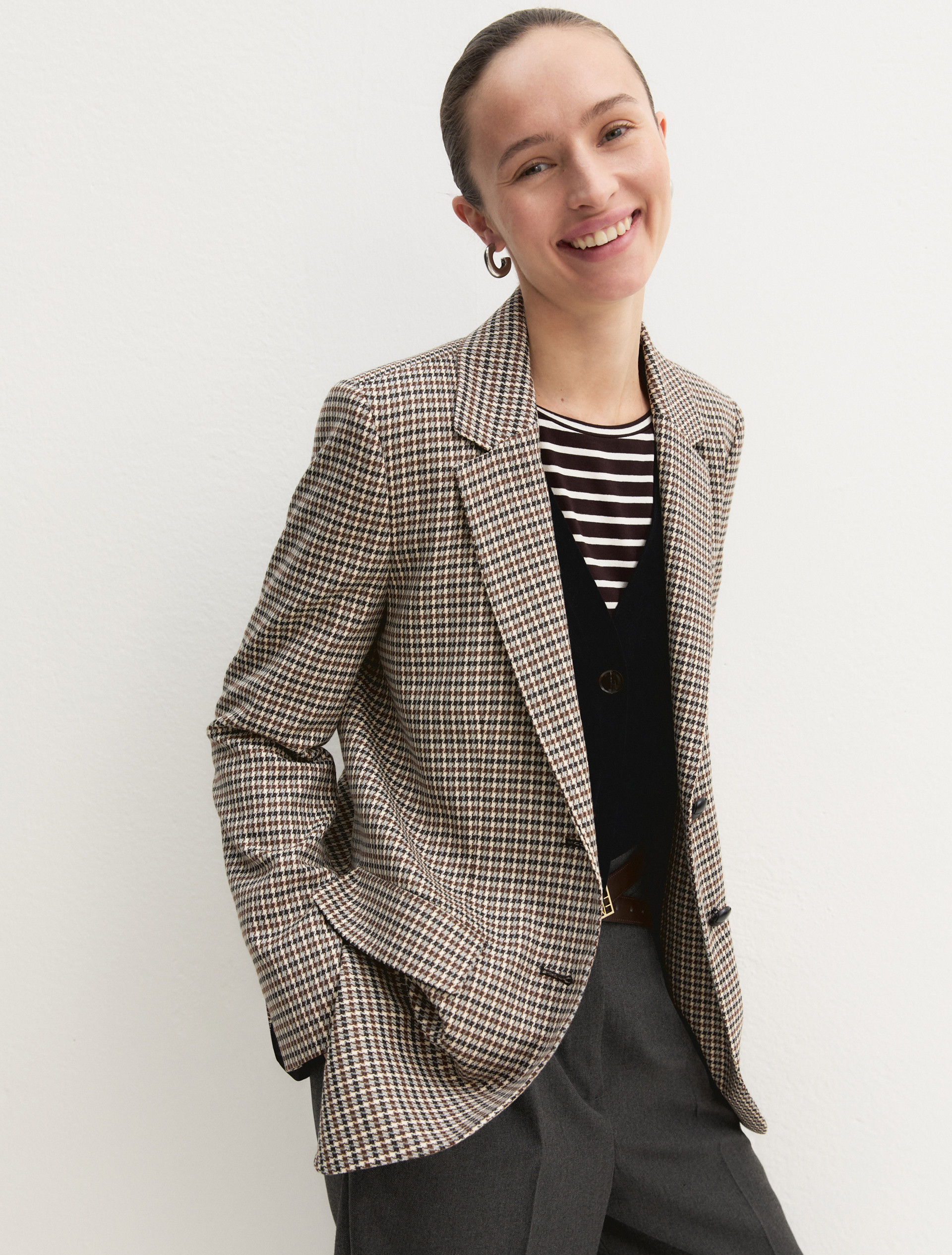 Blazer dritto in tessuto stretch - BIANCO LANA - Emme - 5