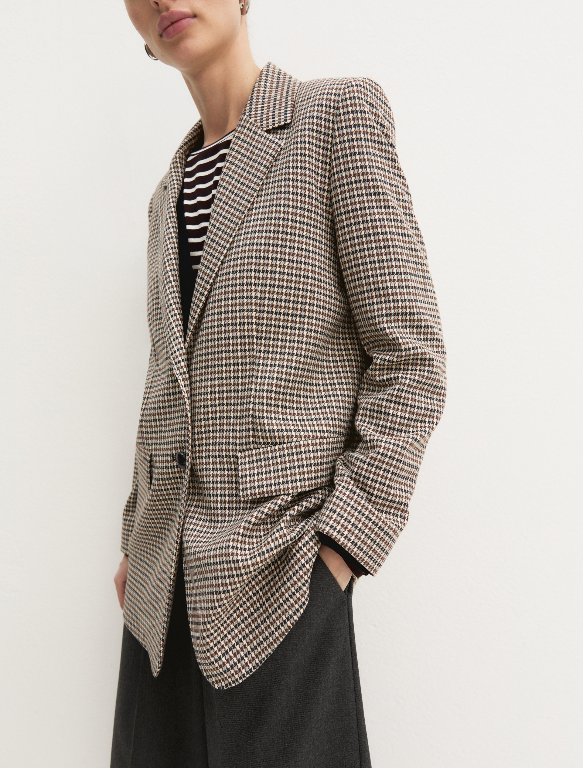Blazer dritto in tessuto stretch - BIANCO LANA - Emme - 7
