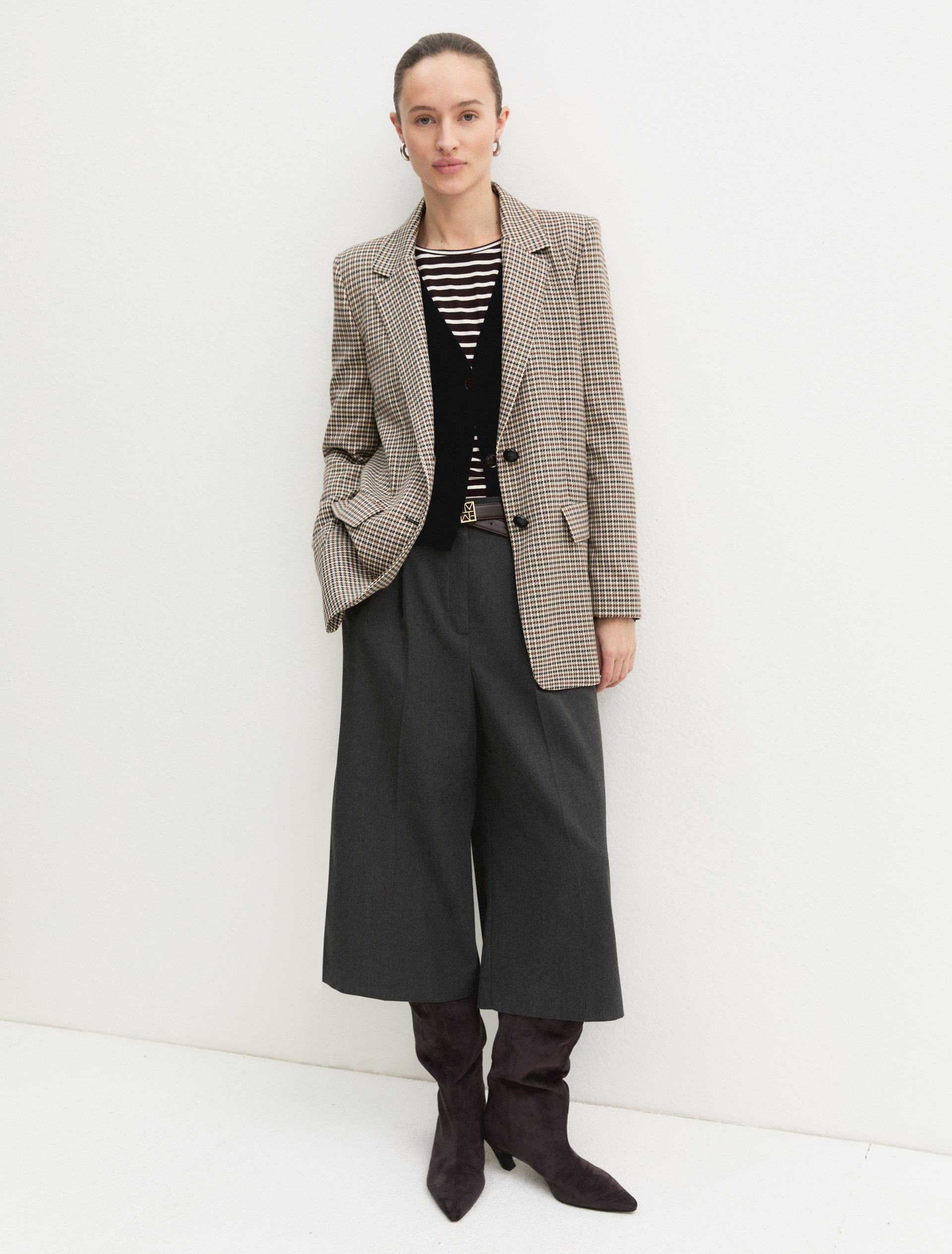 Blazer dritto in tessuto stretch - BIANCO LANA - Emme - 1