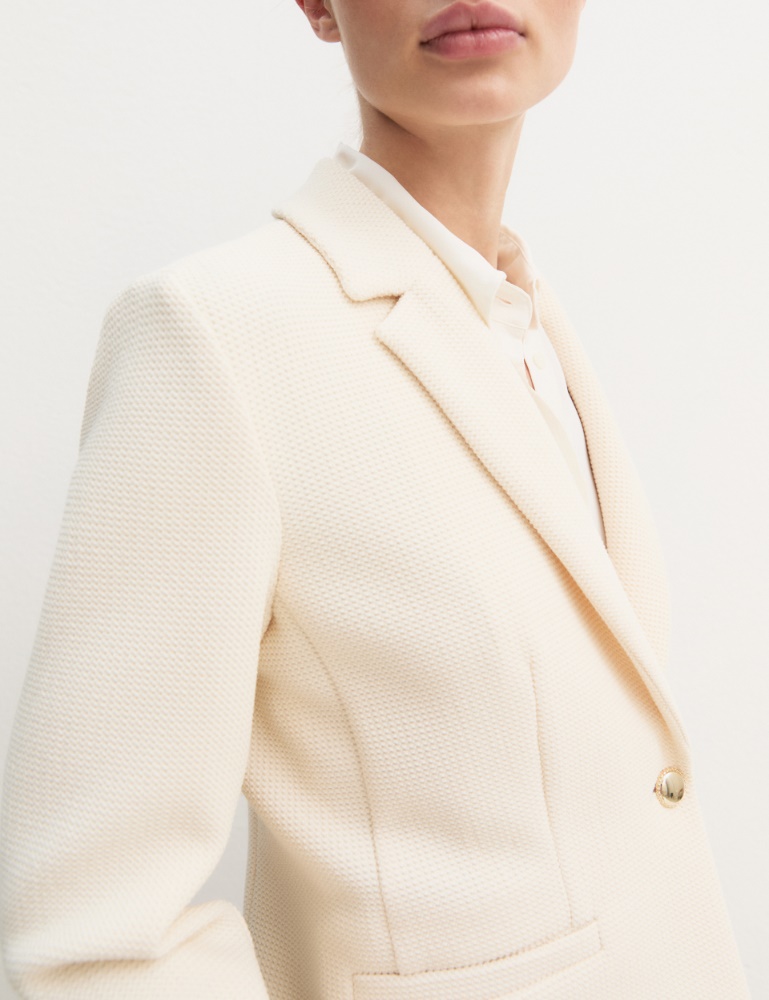 Chaqueta entallada de esterilla elástica - Emme - 7