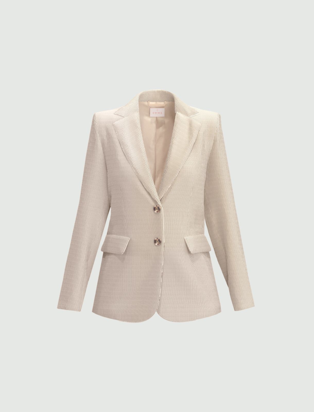 Single-breasted stretch-velvet blazer - CREAM - Emme - 6
