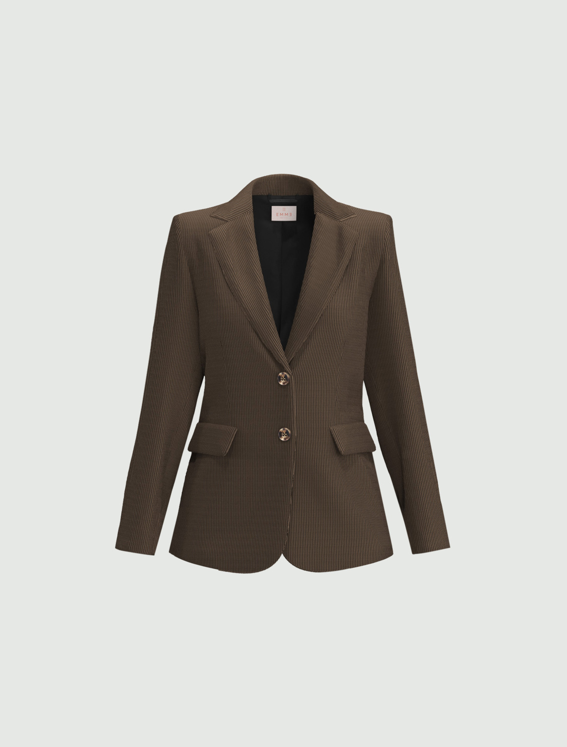 Single-breasted stretch-velvet blazer - OTTER - Emme - 5