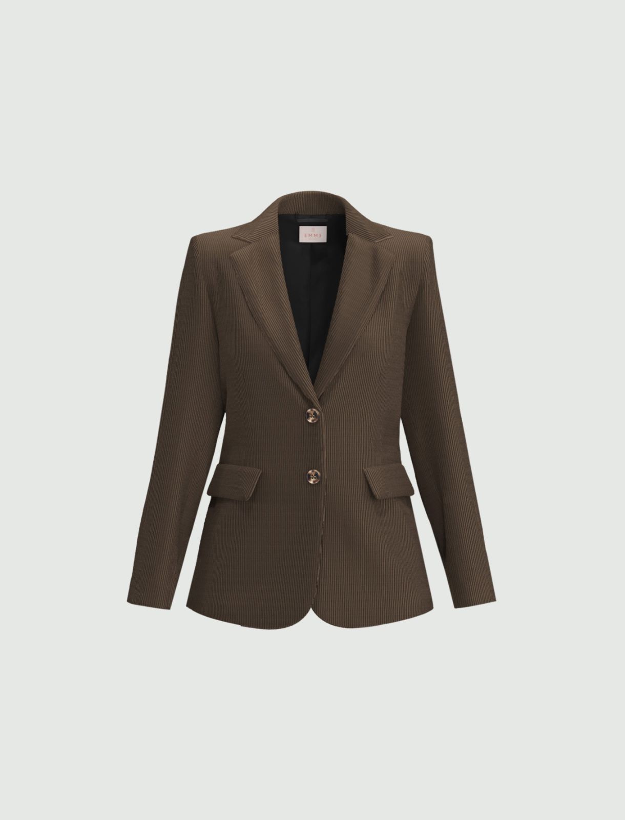 Single-breasted stretch-velvet blazer - OTTER - Emme - 5