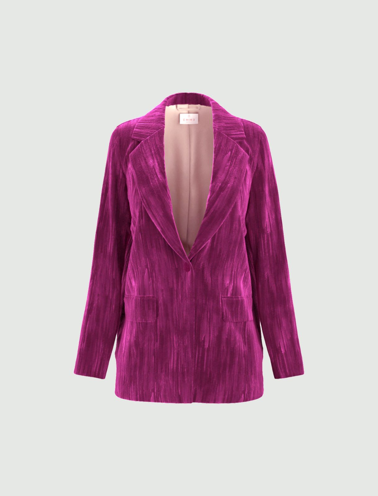 Single-breasted stretch velvet blazer - CARDINAL - Emme - 6