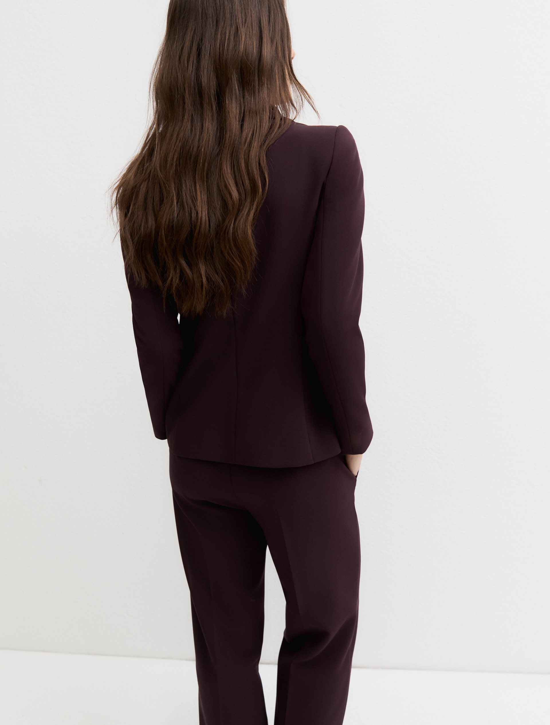 Single-breasted stretch blazer - BORDEAUX - Emme - 2