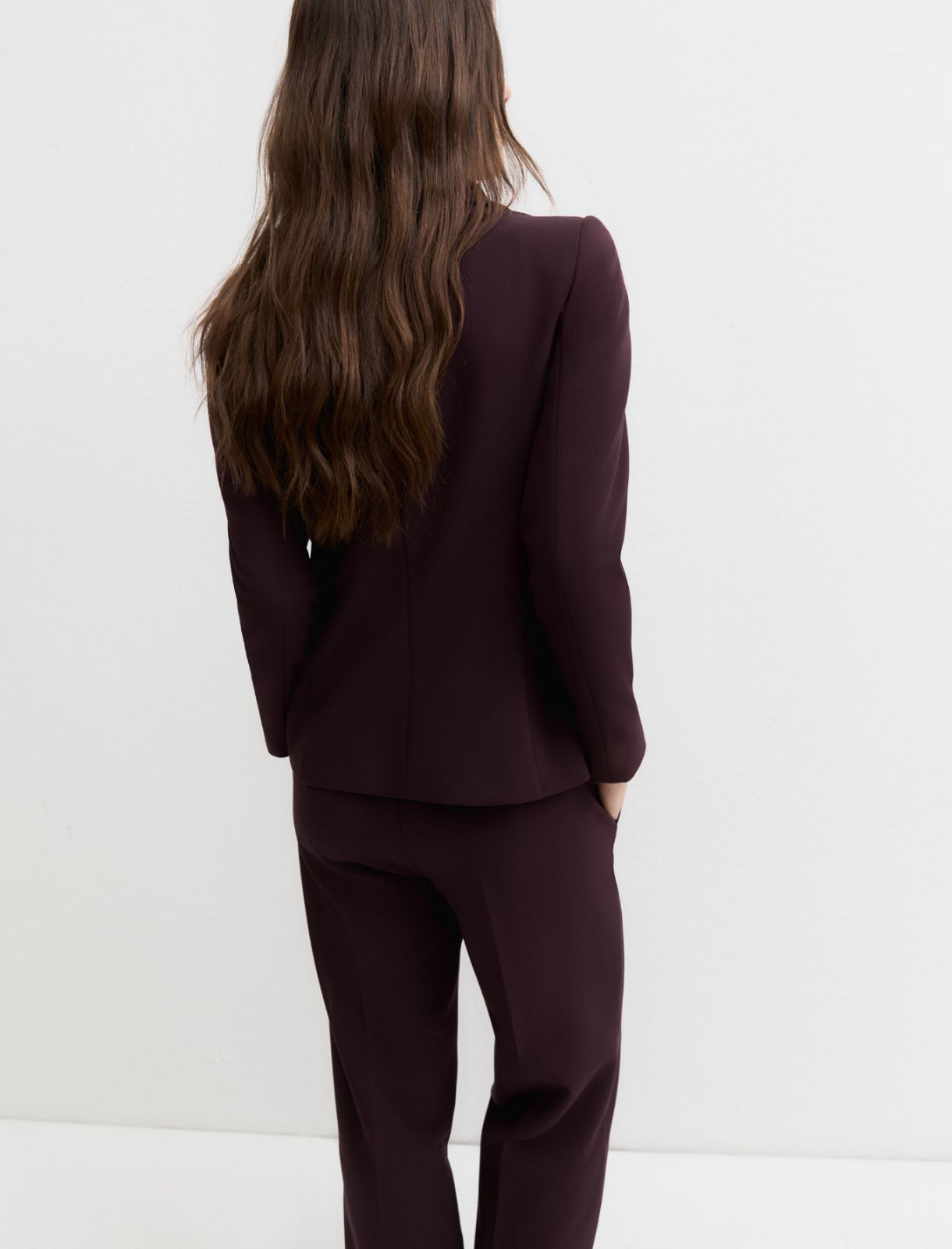 Single-breasted stretch blazer - BORDEAUX - Emme - 2
