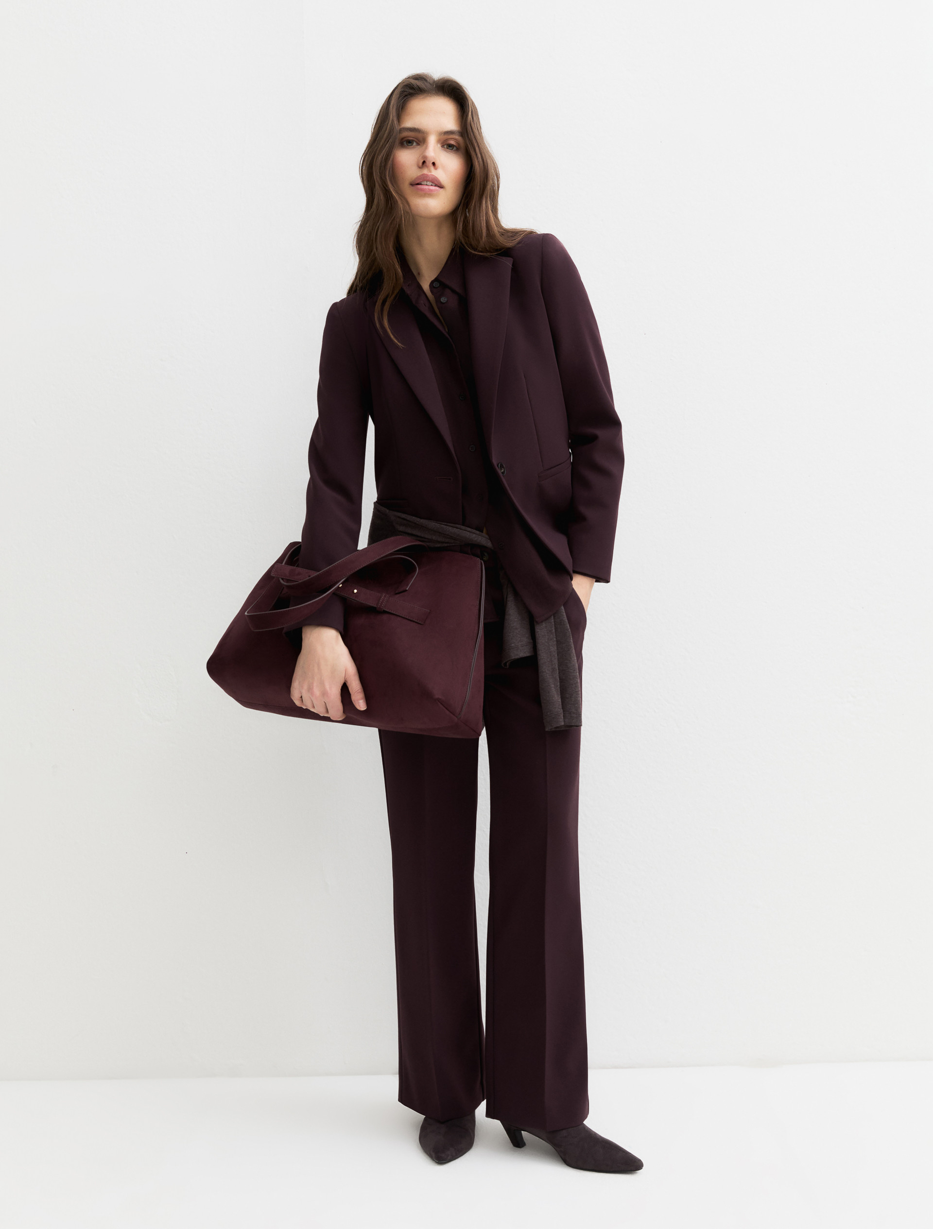 Single-breasted stretch blazer - BORDEAUX - Emme - 1