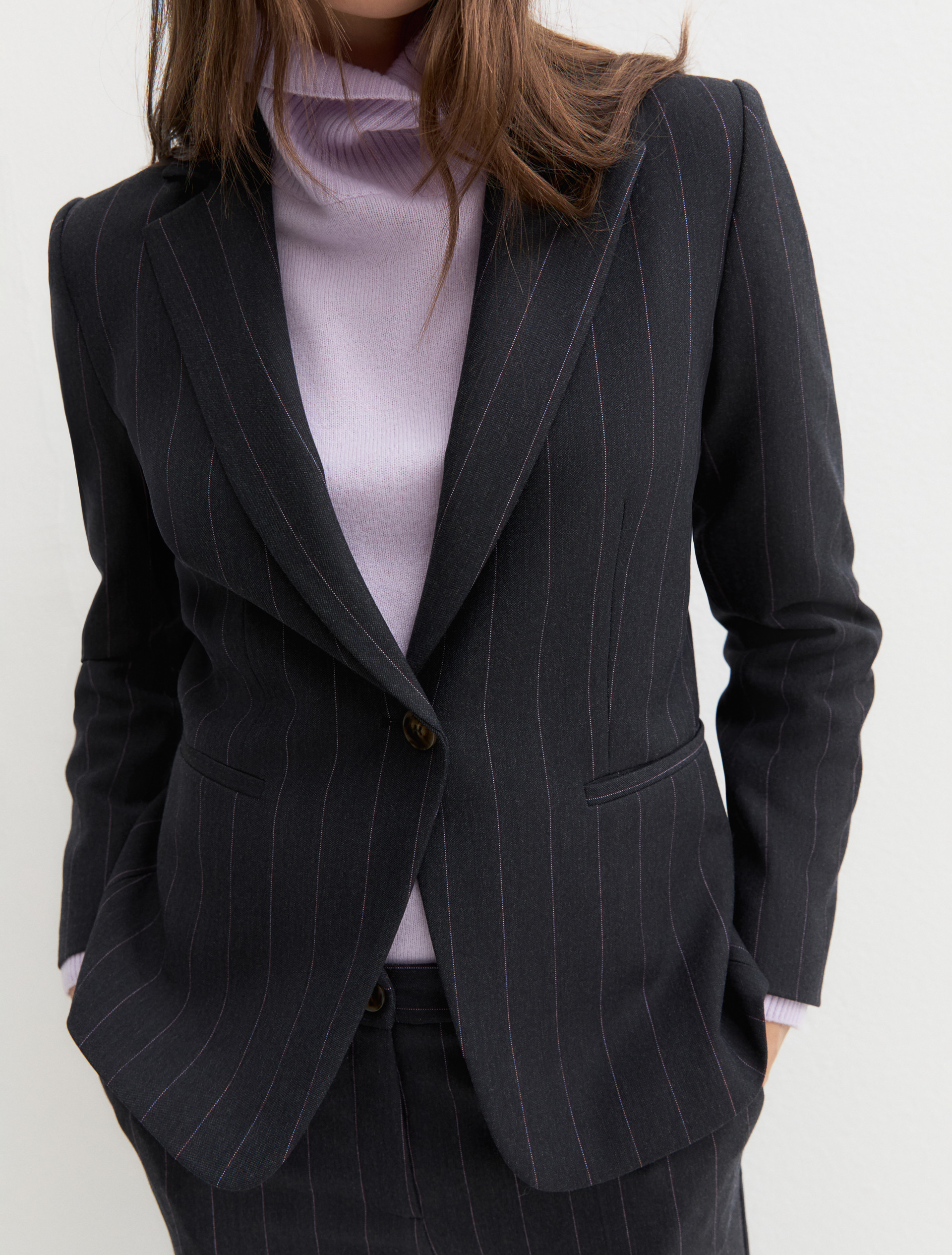 Stretch gabardine blazer - NAVY - Emme - 5