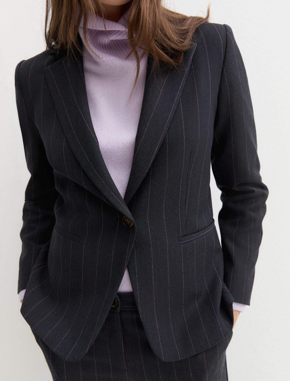 Stretch gabardine blazer - NAVY - Emme - 5