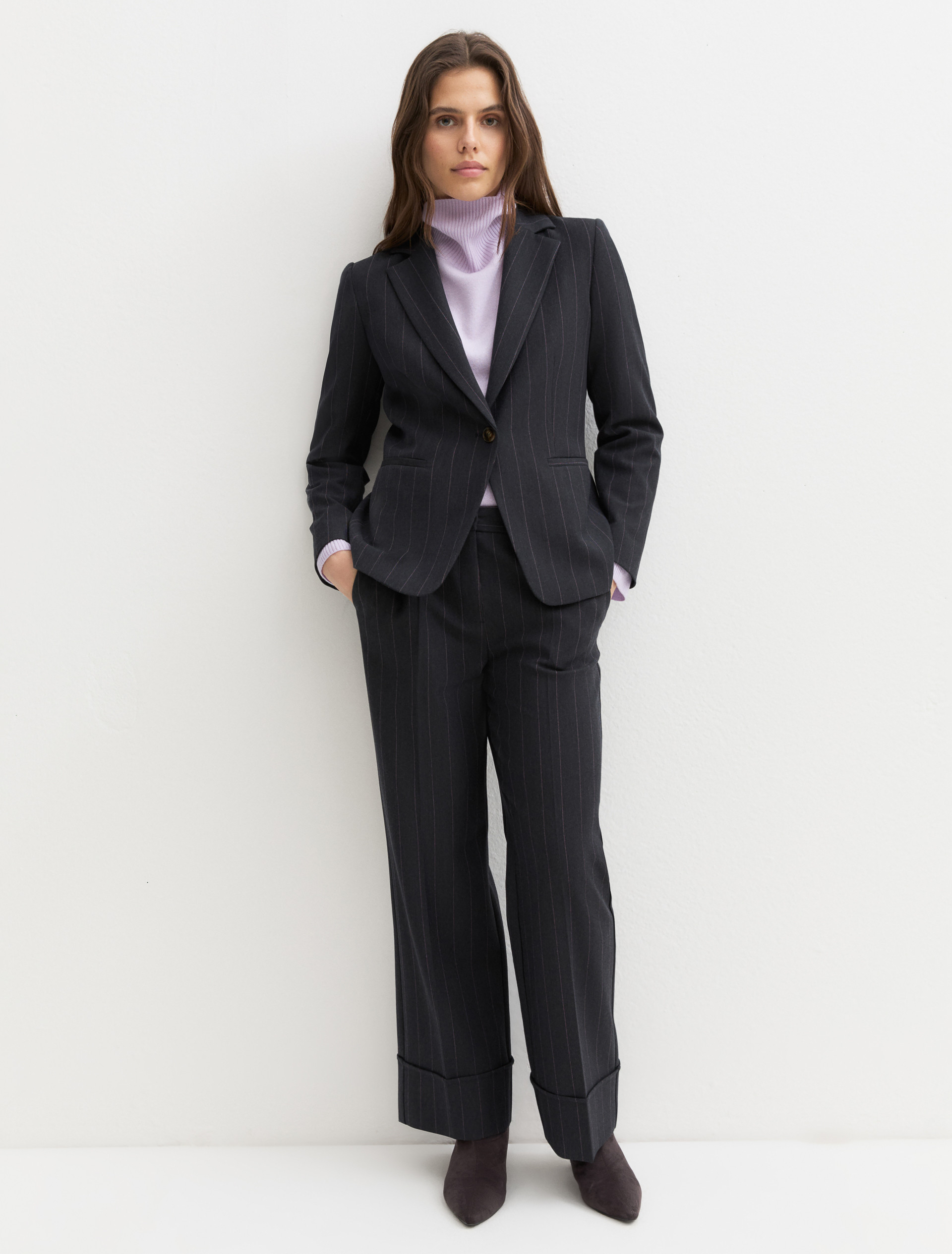 Stretch gabardine blazer - NAVY - Emme - 1
