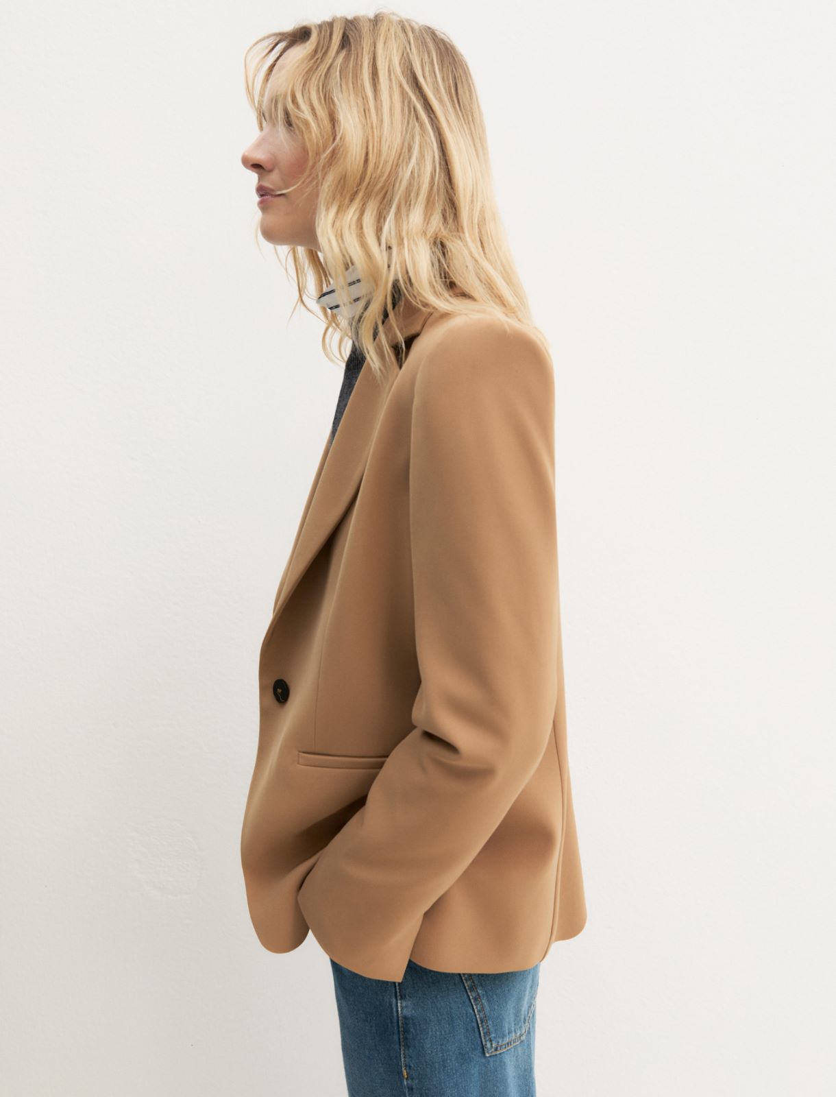 Blazer semiaderente in twill stretch - CAMMELLO - Emme - 6