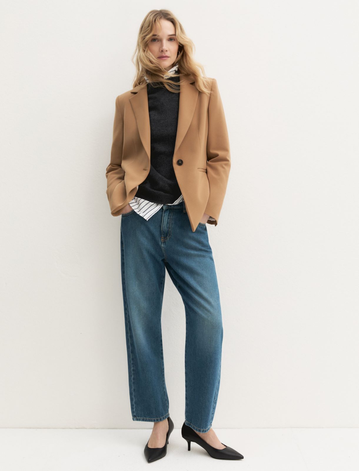Blazer semiaderente in twill stretch - CAMMELLO - Emme - 2