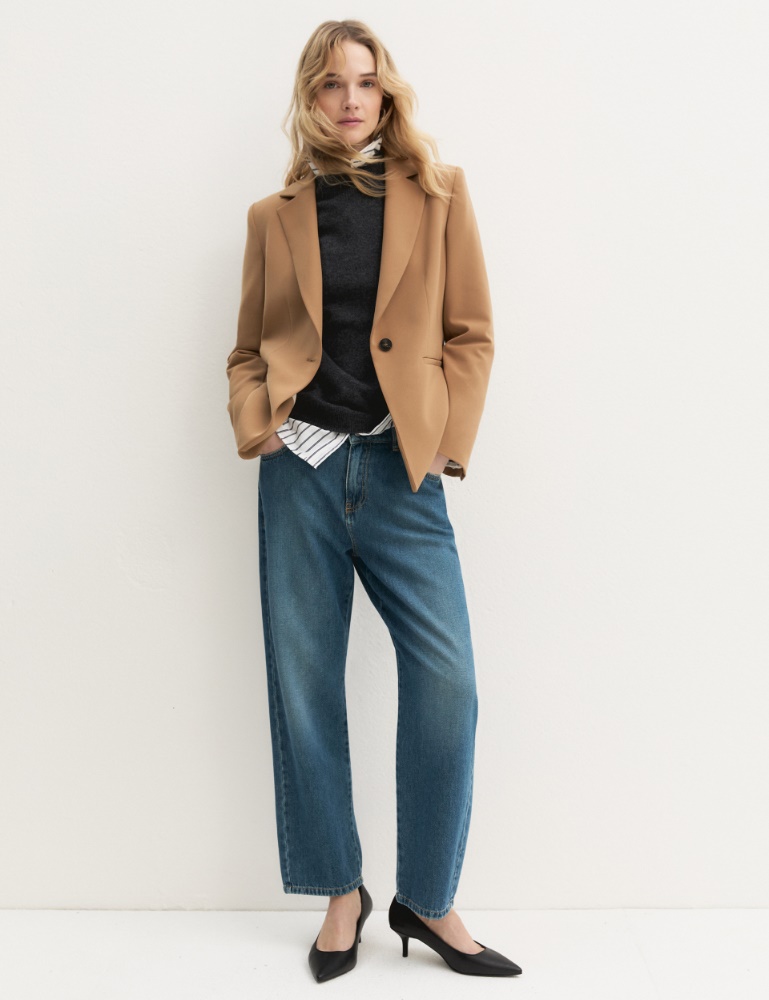 Blazer semientallado de sarga elástica - Emme - 2
