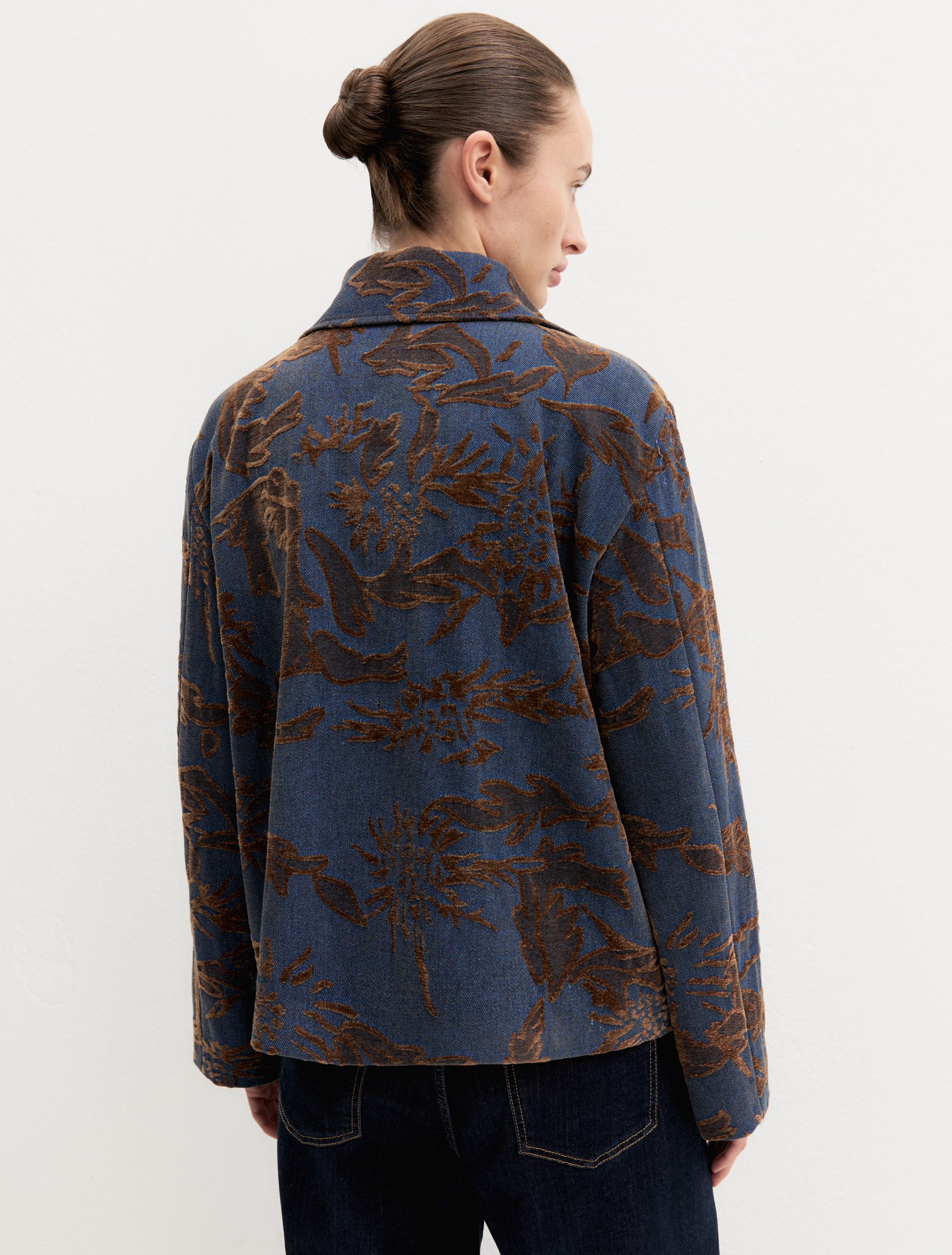 Giacca in denim jacquard delavé - BLUE JEANS - Emme - 2