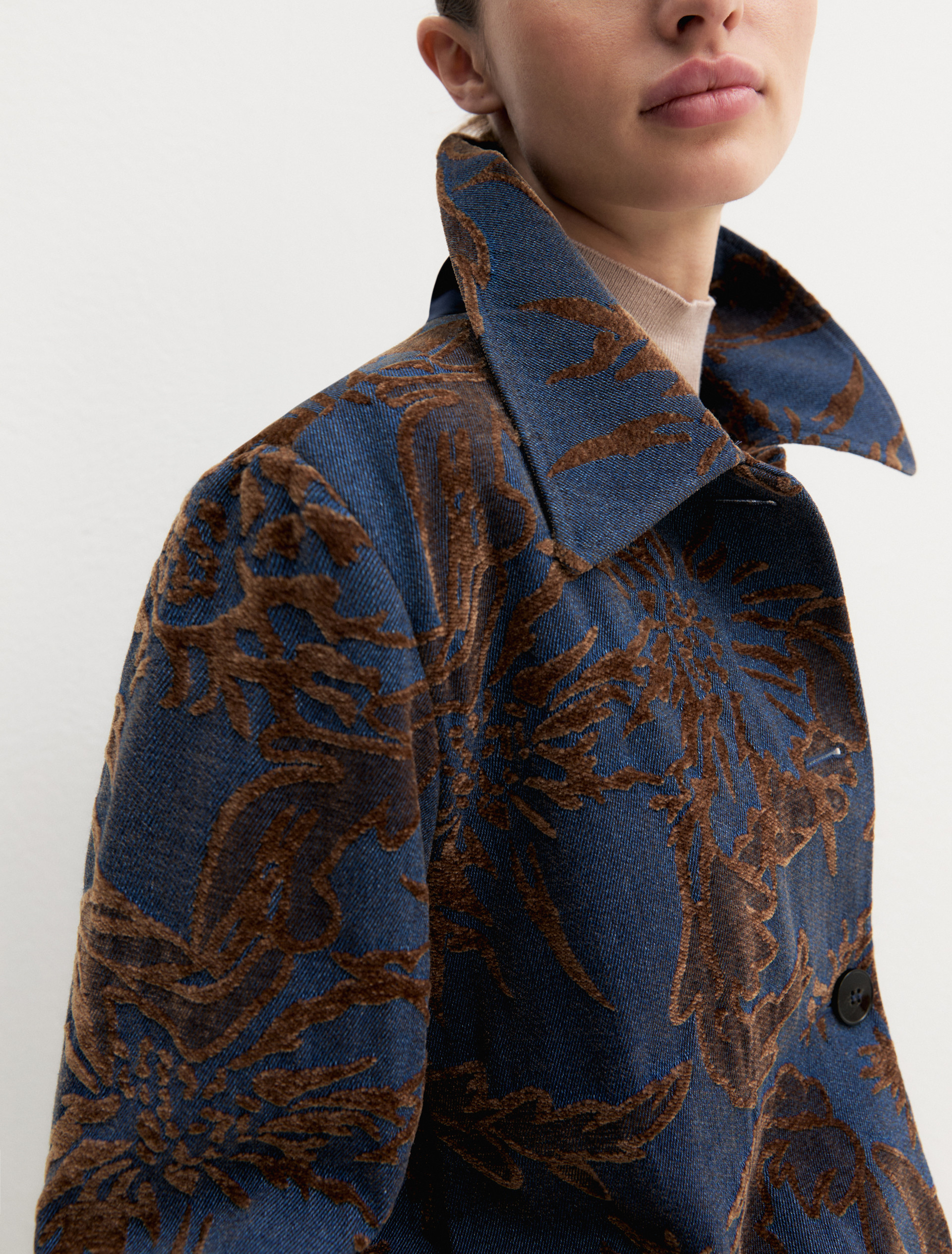 Giacca in denim jacquard delavé - BLUE JEANS - Emme - 5