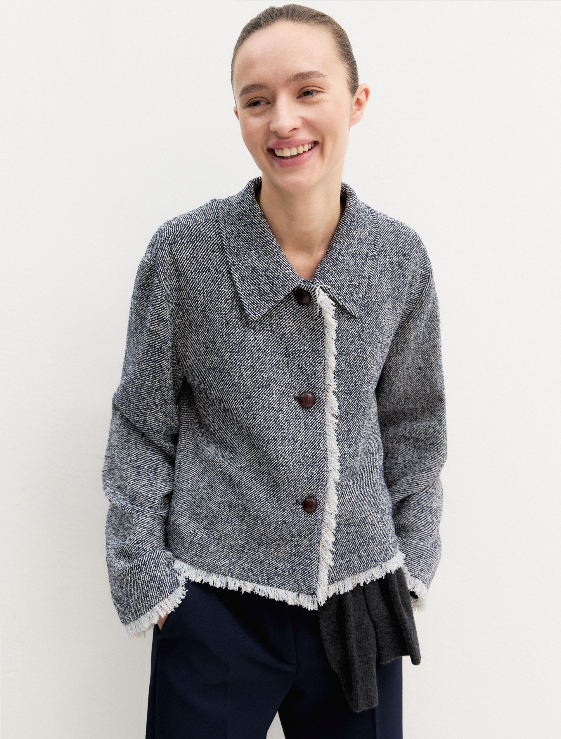 Giacca in stuoia stretch - NAVY - Emme - 4