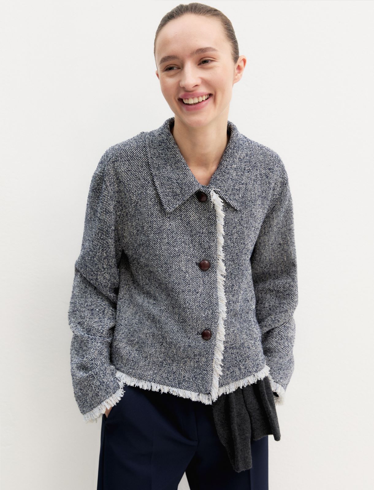 Giacca in stuoia stretch - NAVY - Emme - 4