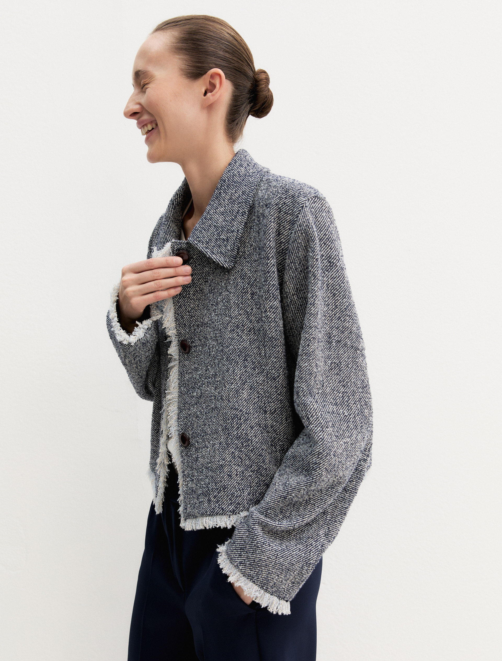 Giacca in stuoia stretch - NAVY - Emme - 5