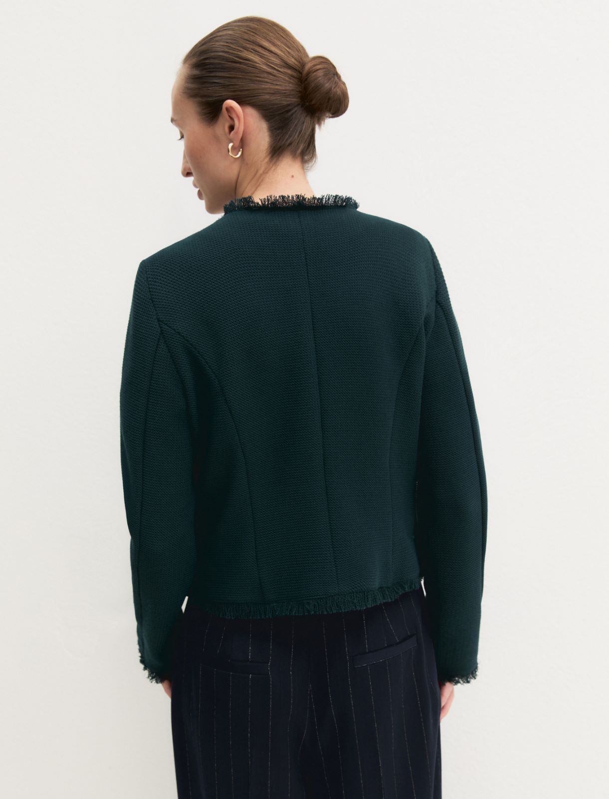 Chaqueta de esterilla texturizada elástica - VERDE - Emme - 3