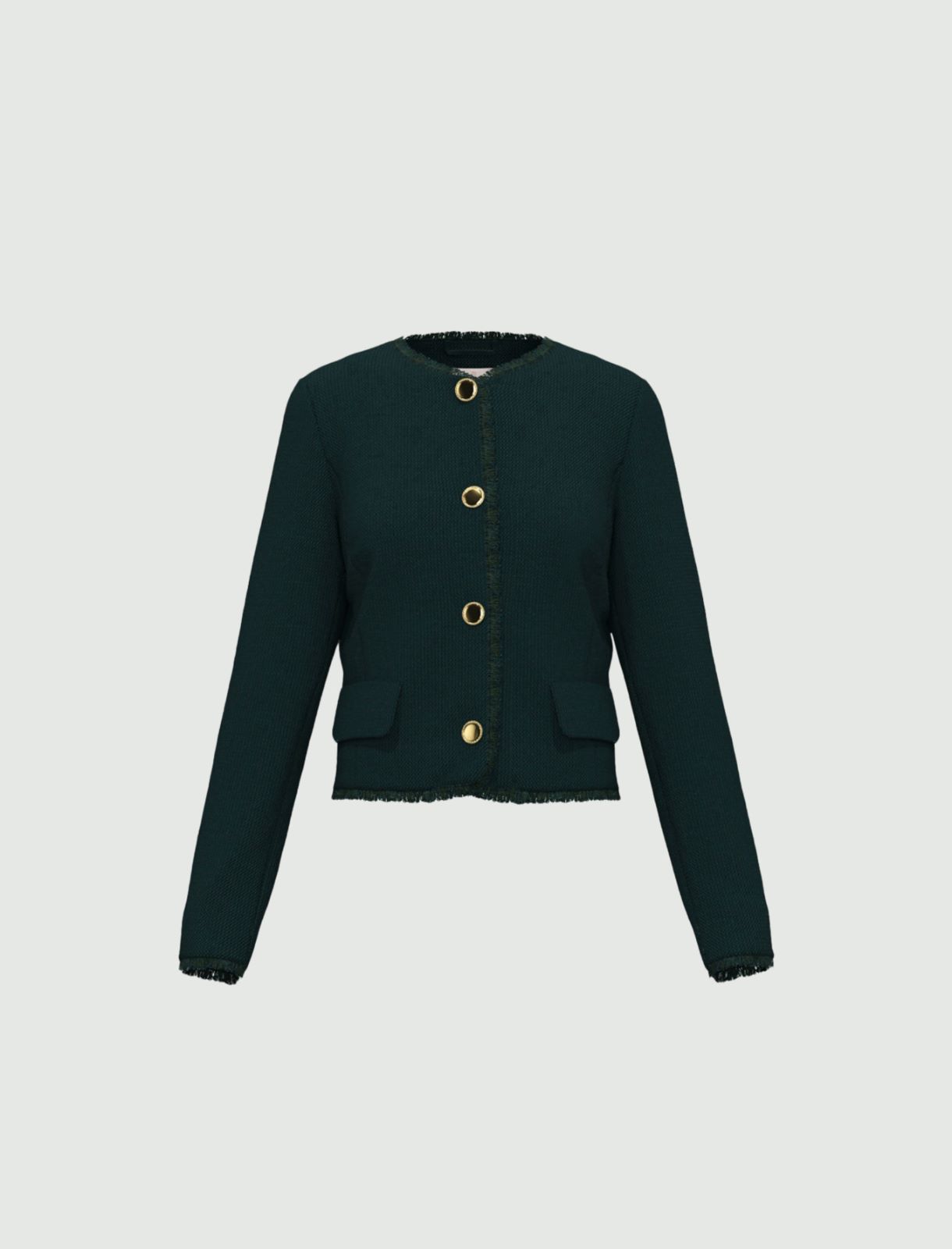 Chaqueta de esterilla texturizada elástica - VERDE - Emme - 4