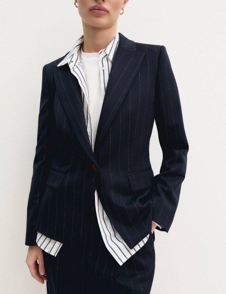 Chaqueta de raya diplomática con lamé - Emme - 5