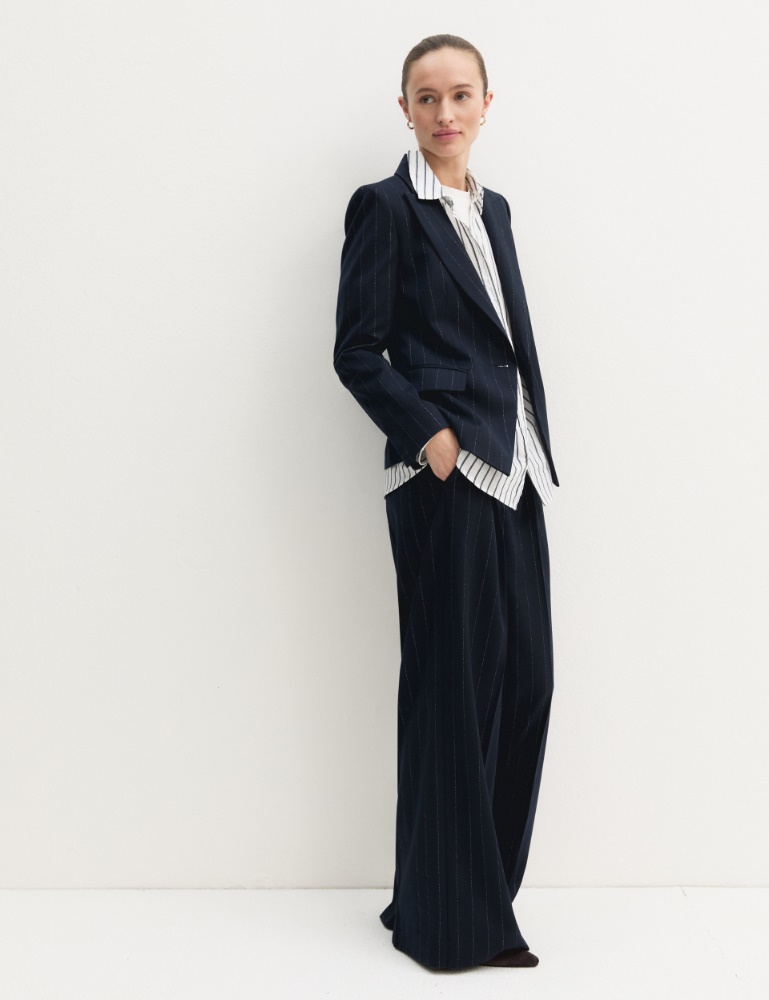 Chaqueta de raya diplomática con lamé - Emme - 6