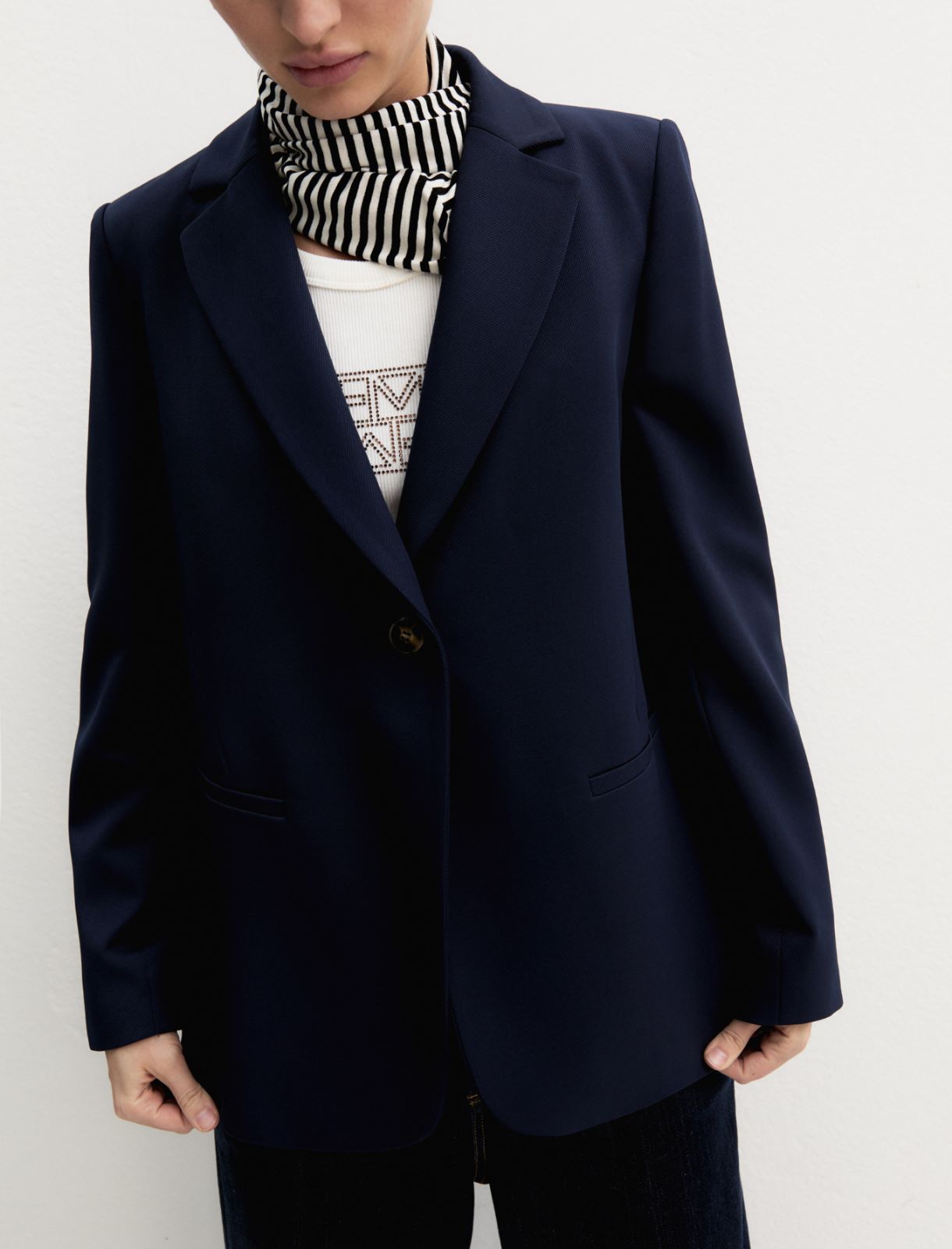 Giacca in diagonale stretch - NAVY - Emme - 4