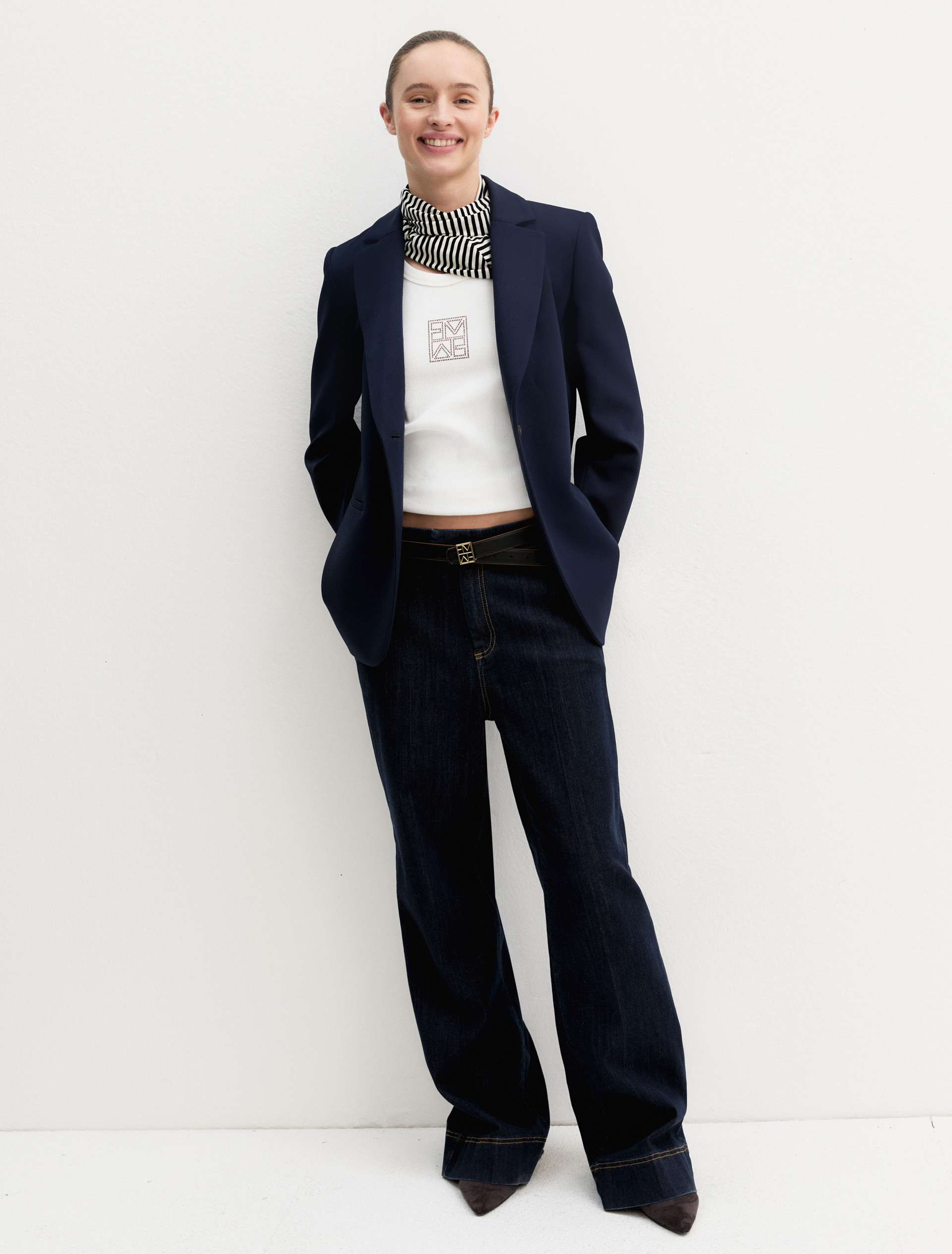 Giacca in diagonale stretch - NAVY - Emme - 1