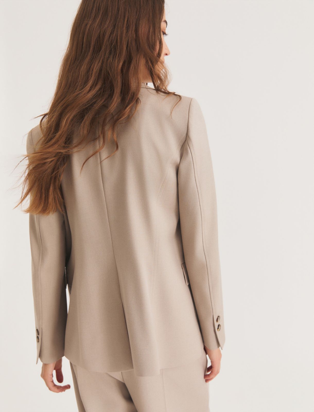 Stretch flannel blazer - SAND - Emme - 2