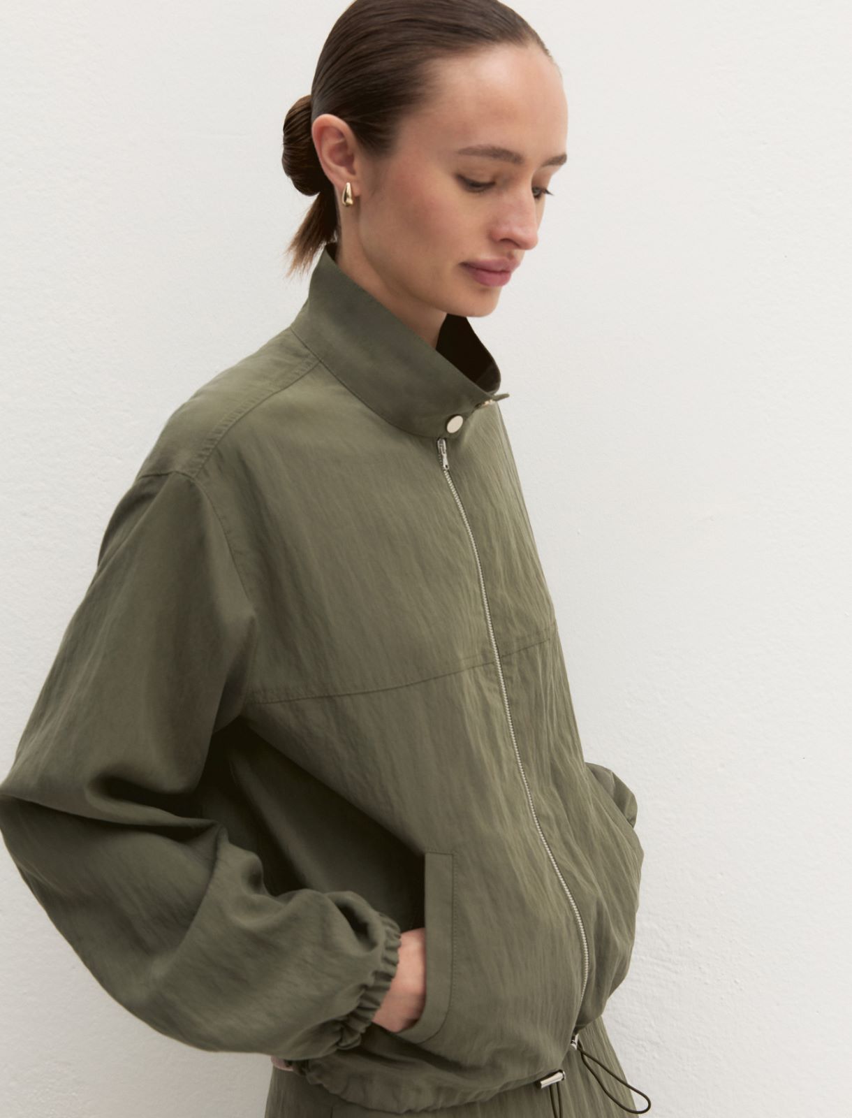 Fluid bomber jacket - KAKI - Emme - 3