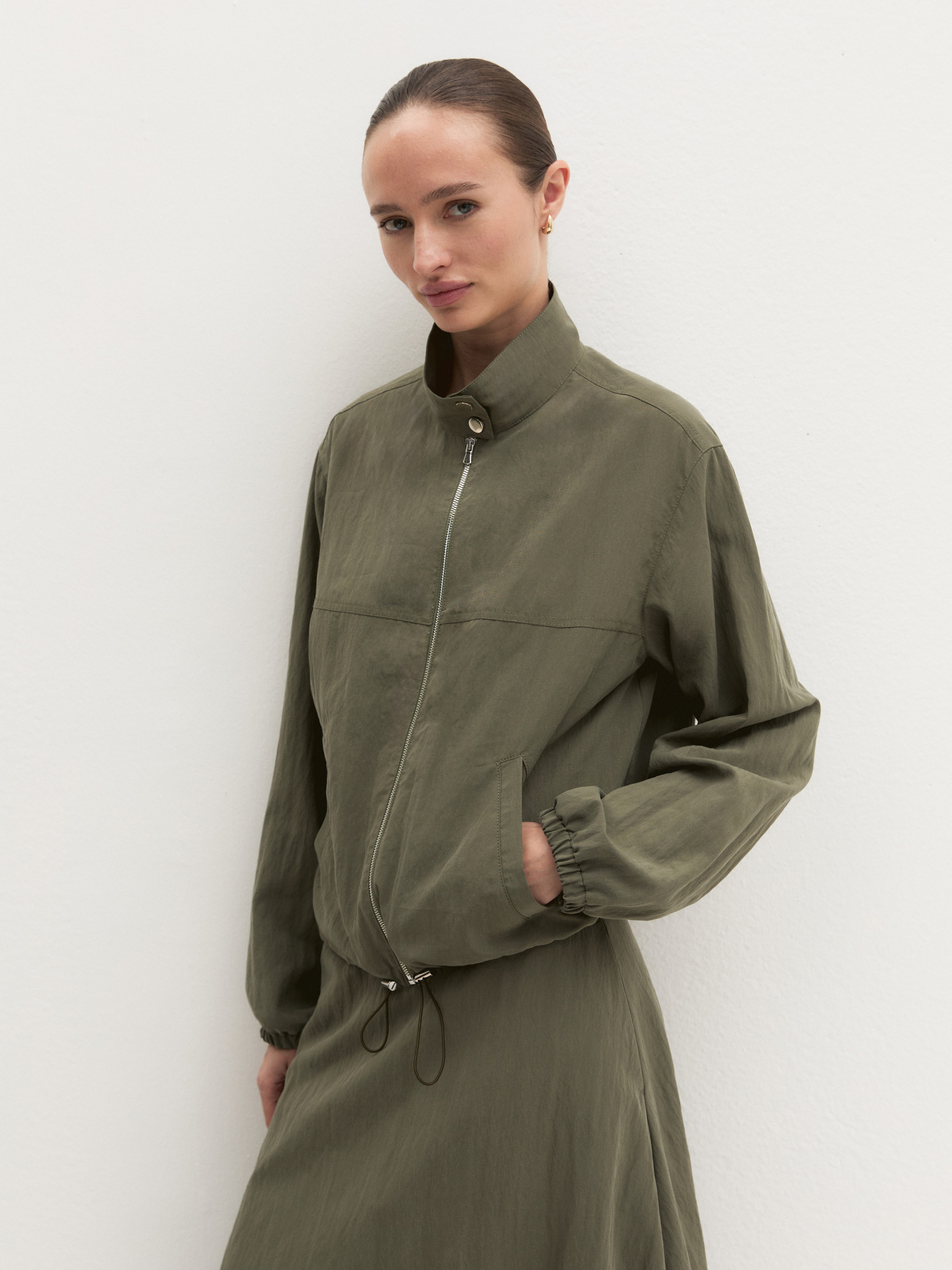 Fluid bomber jacket - KAKI - Emme - 4