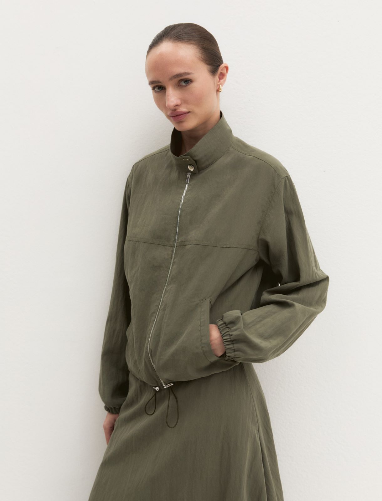 Fluid bomber jacket - KAKI - Emme - 4