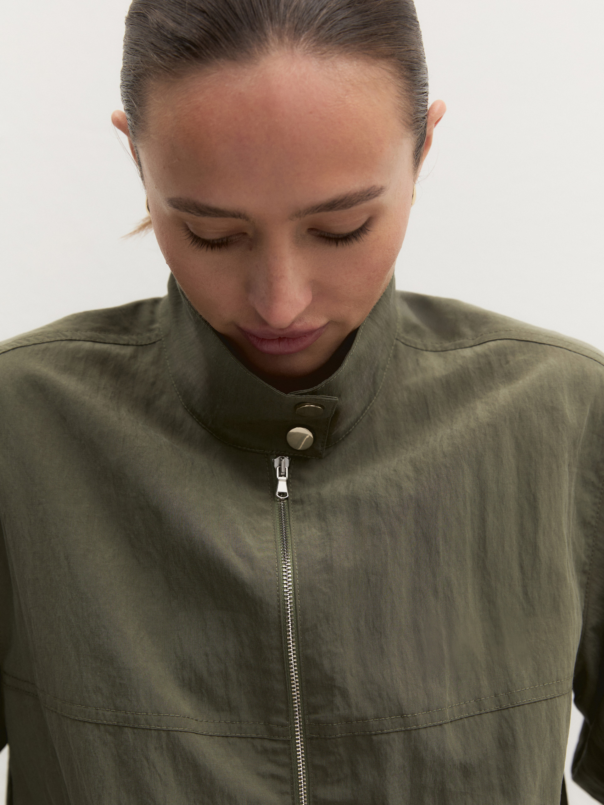 Fluid bomber jacket - KAKI - Emme - 5