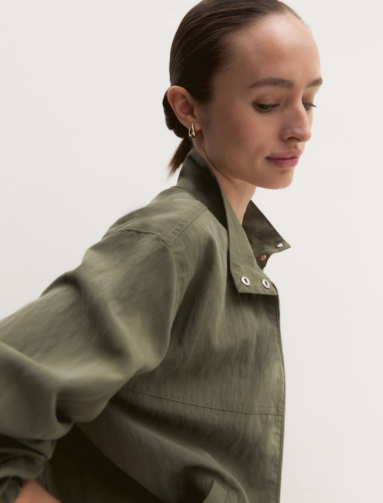 Fluid bomber jacket - KAKI - Emme - 7