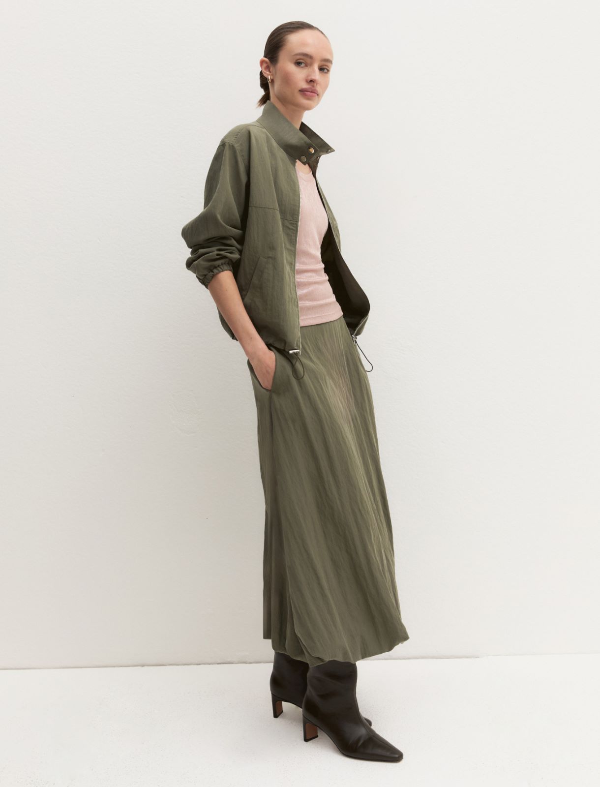 Fluid bomber jacket - KAKI - Emme