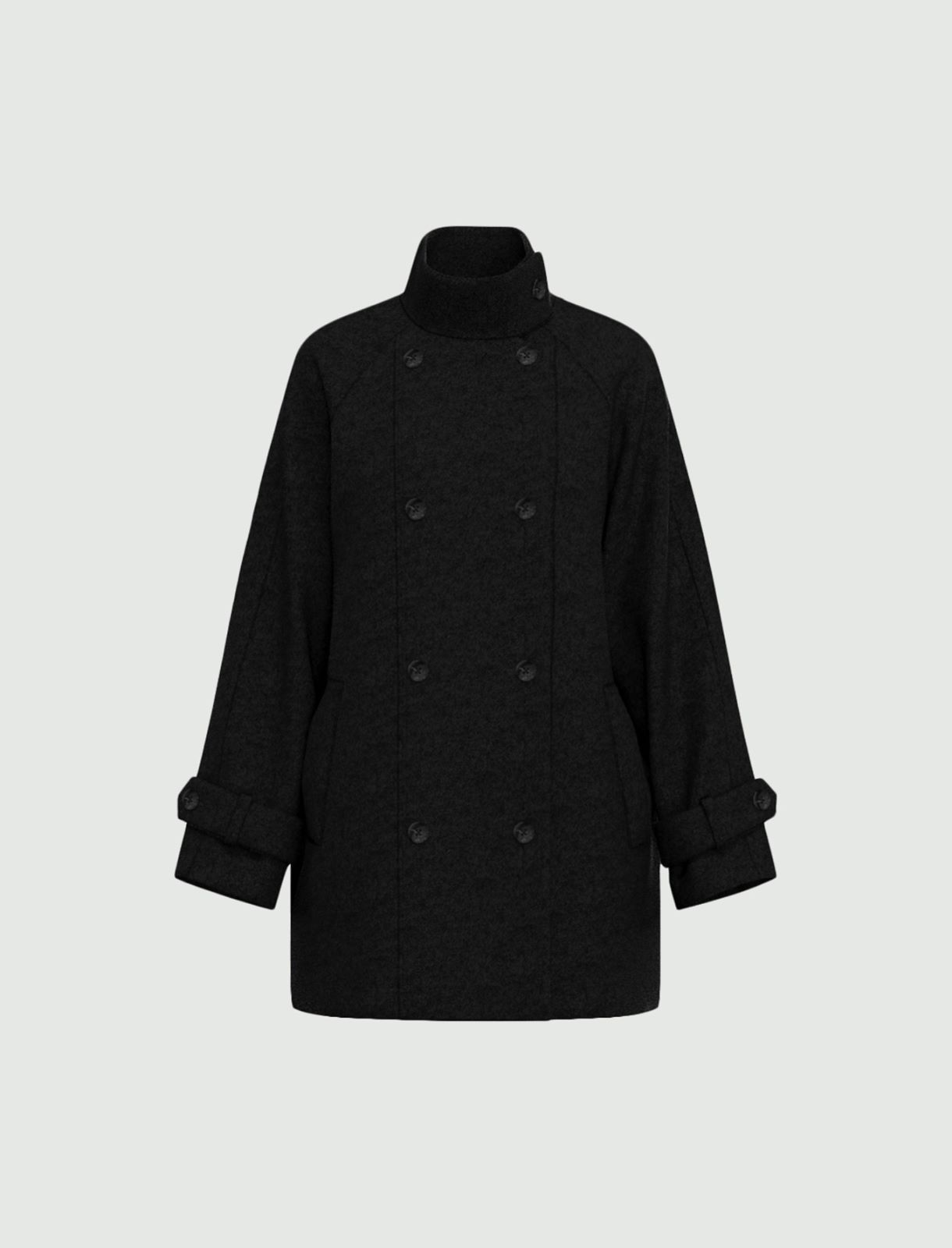 Oversized double-sided fabric coat - DARK GREY - Emme - 7