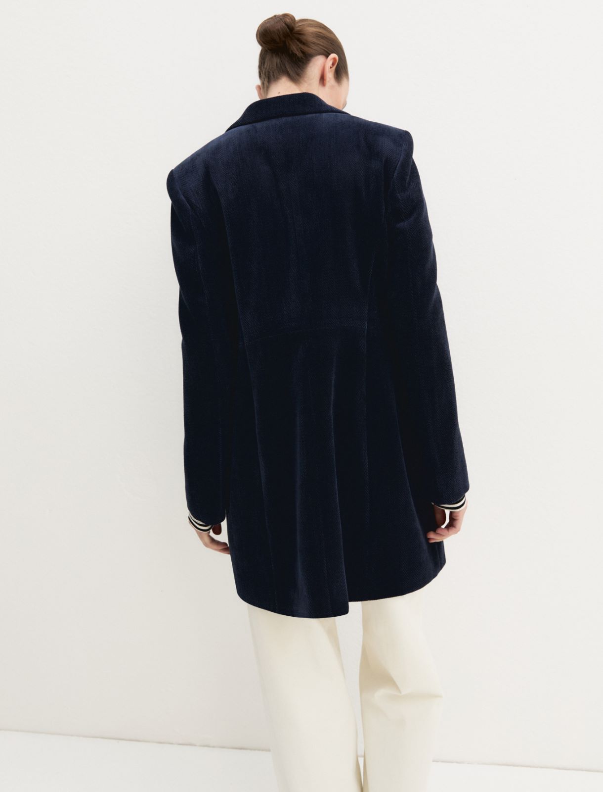 Cappotto in ciniglia stretch - NAVY - Emme - 2