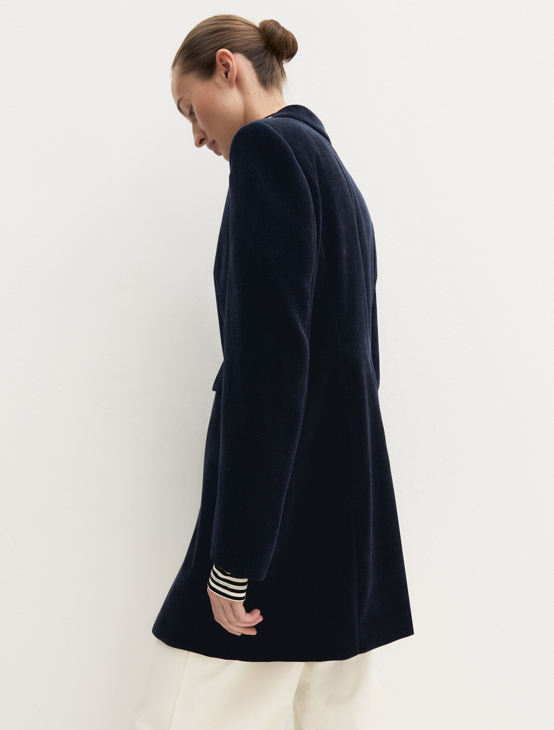 Cappotto in ciniglia stretch - NAVY - Emme - 3