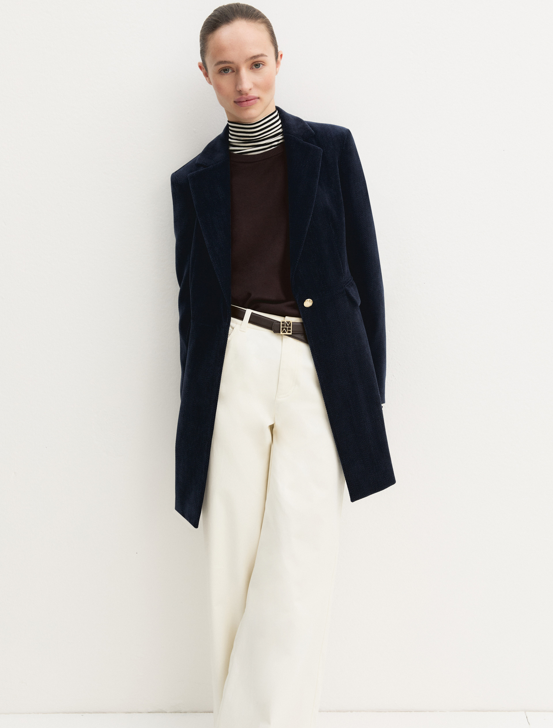 Cappotto in ciniglia stretch - NAVY - Emme - 4