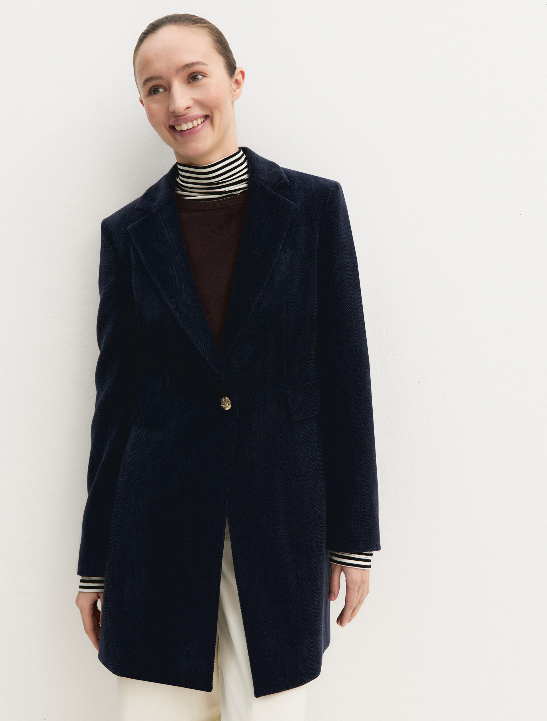 Cappotto in ciniglia stretch - NAVY - Emme - 5