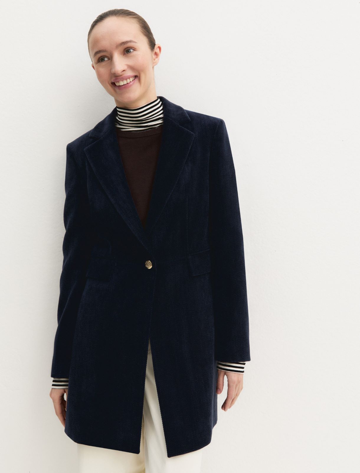 Cappotto in ciniglia stretch - NAVY - Emme - 5