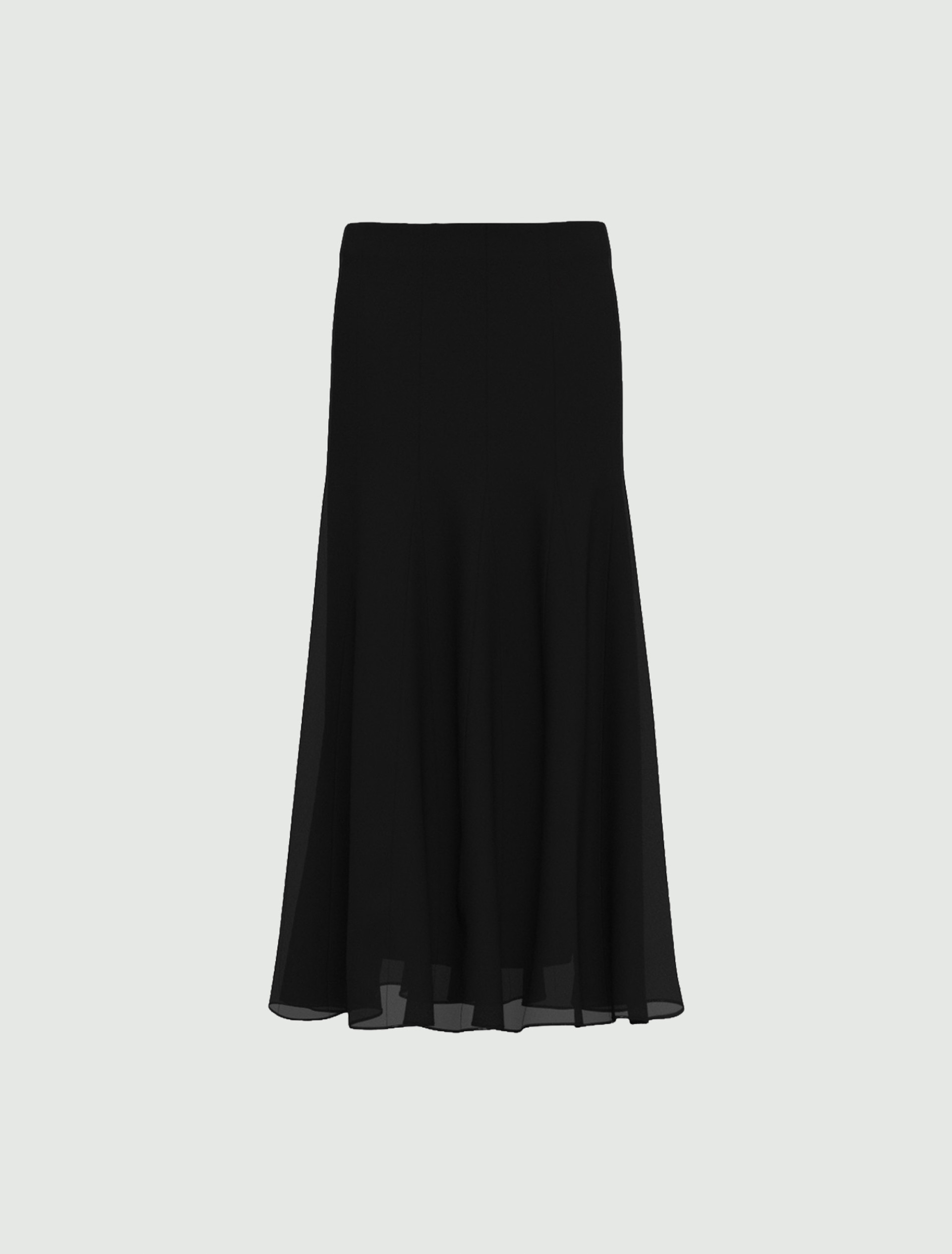 Long crêpe georgette skirt - BLACK - Emme - 6