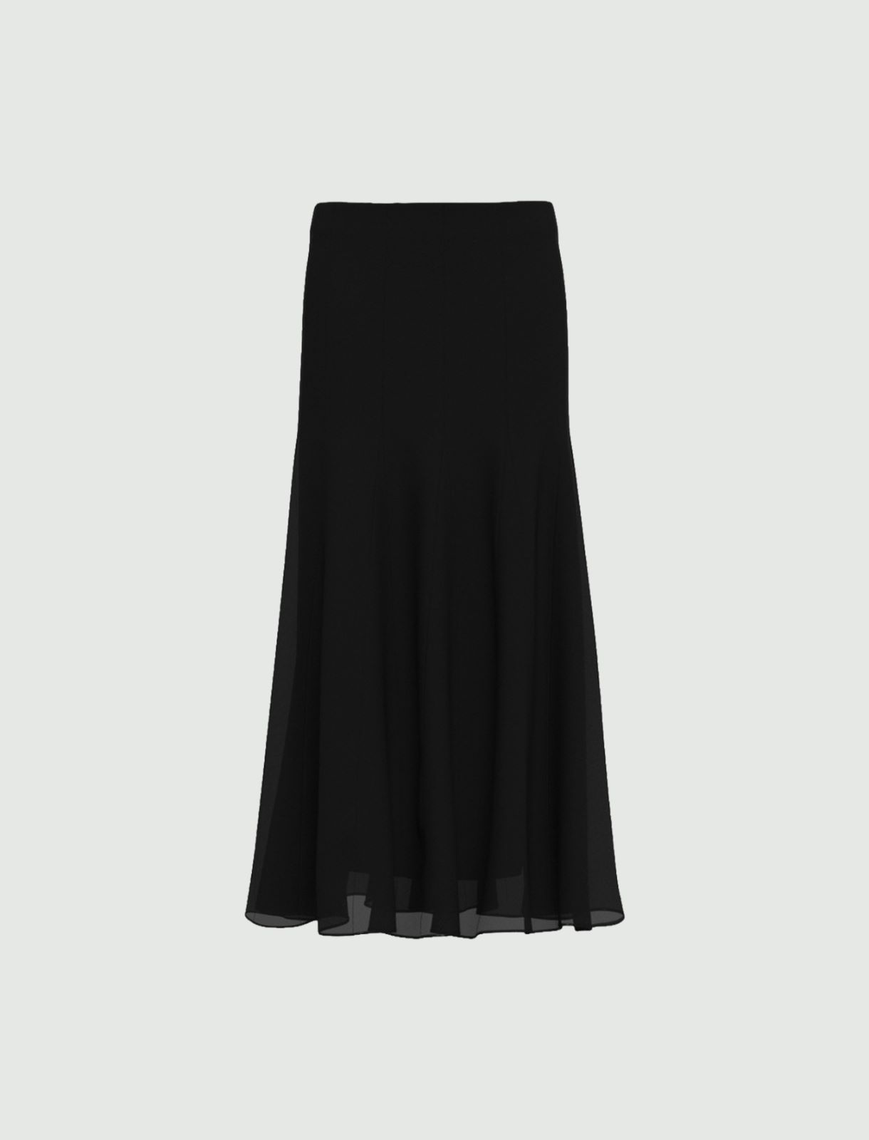Long crêpe georgette skirt - BLACK - Emme - 6