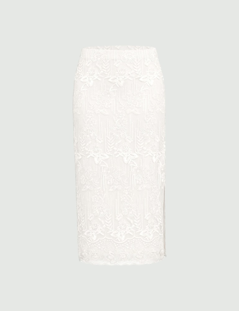 Embroidered tulle pencil skirt - Emme - 6