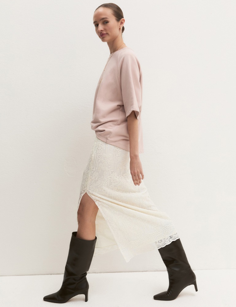 Embroidered tulle pencil skirt - Emme - 2
