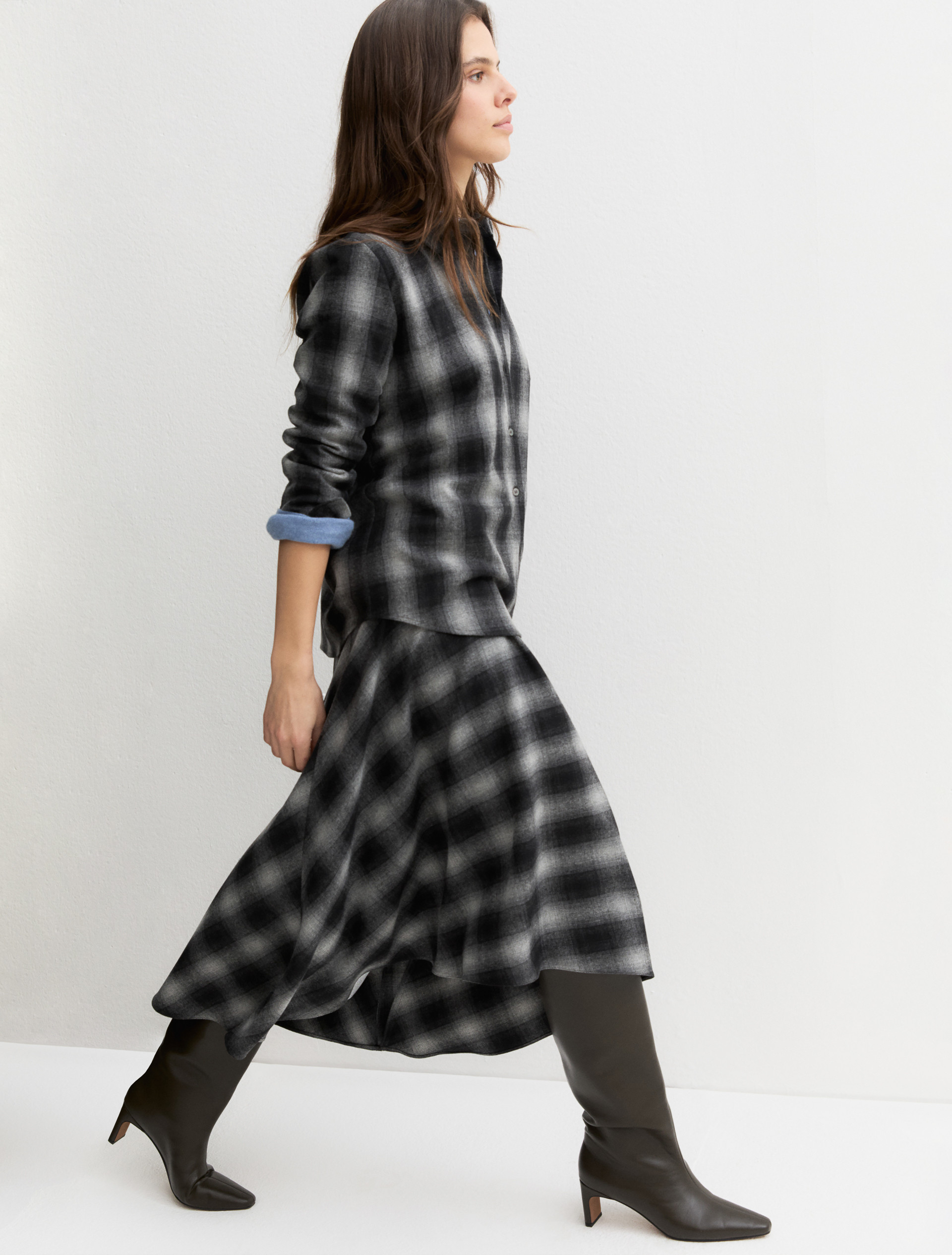 Flannel skirt - MEDIUM GREY - Emme - 3