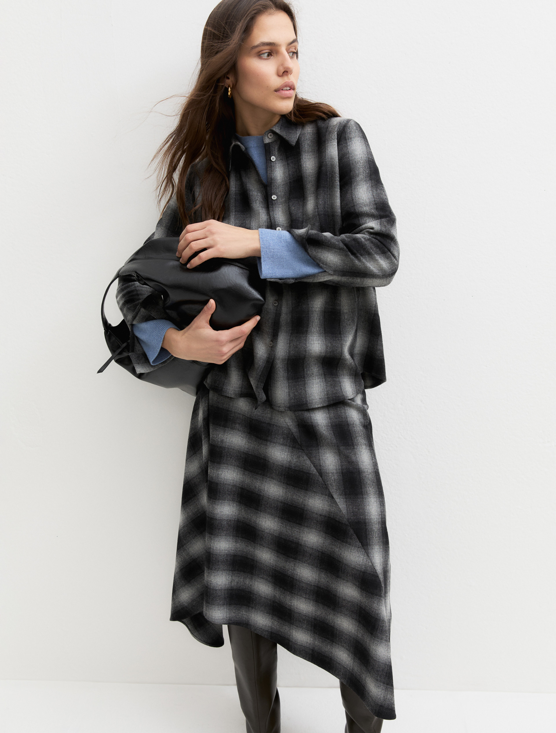 Flannel skirt - MEDIUM GREY - Emme - 4