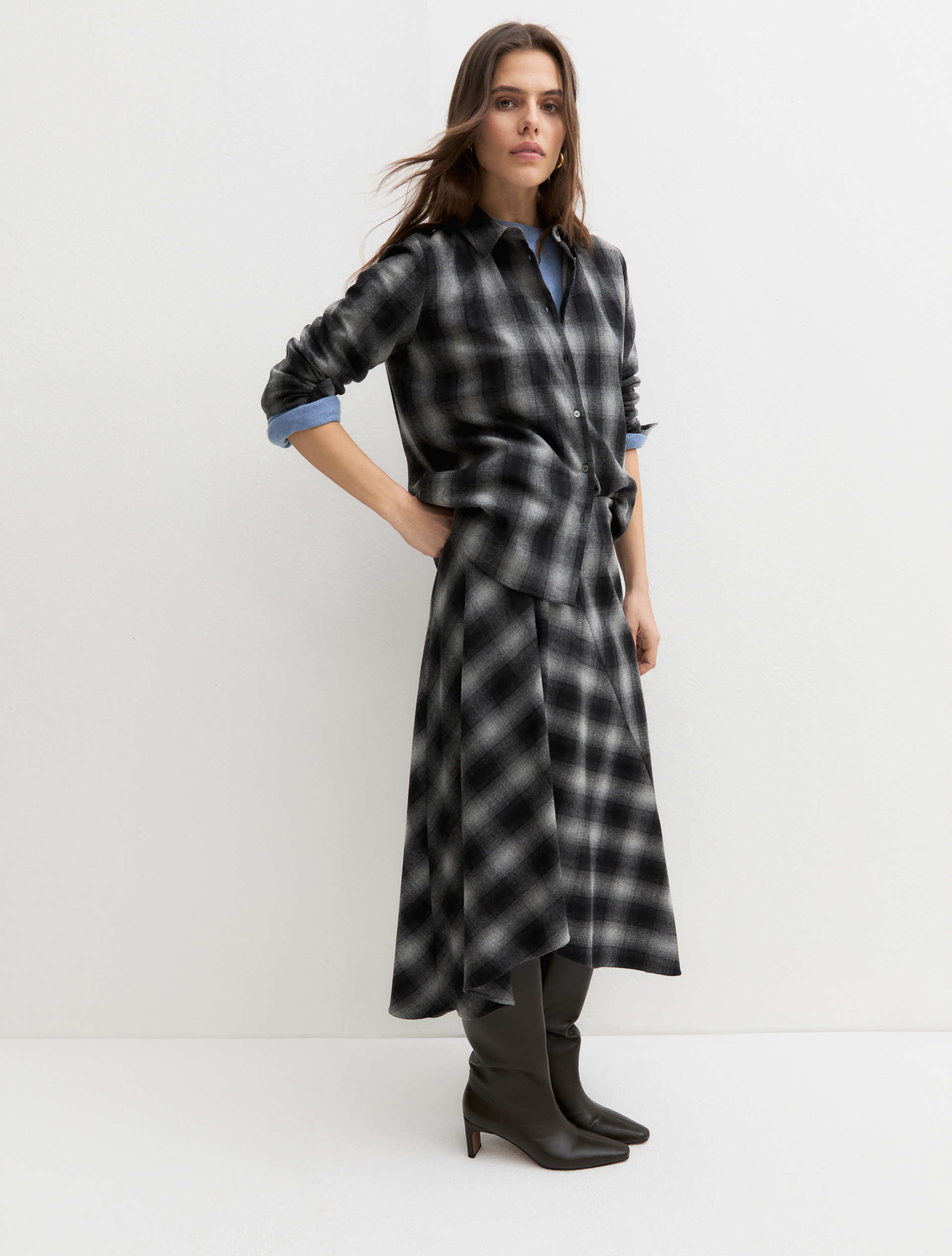 Flannel skirt - MEDIUM GREY - Emme - 5